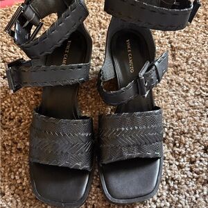 Vince Camuto Black Ankle Strap Women's Heels